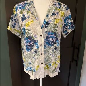 Anthropology Floral Button-Up Shirt